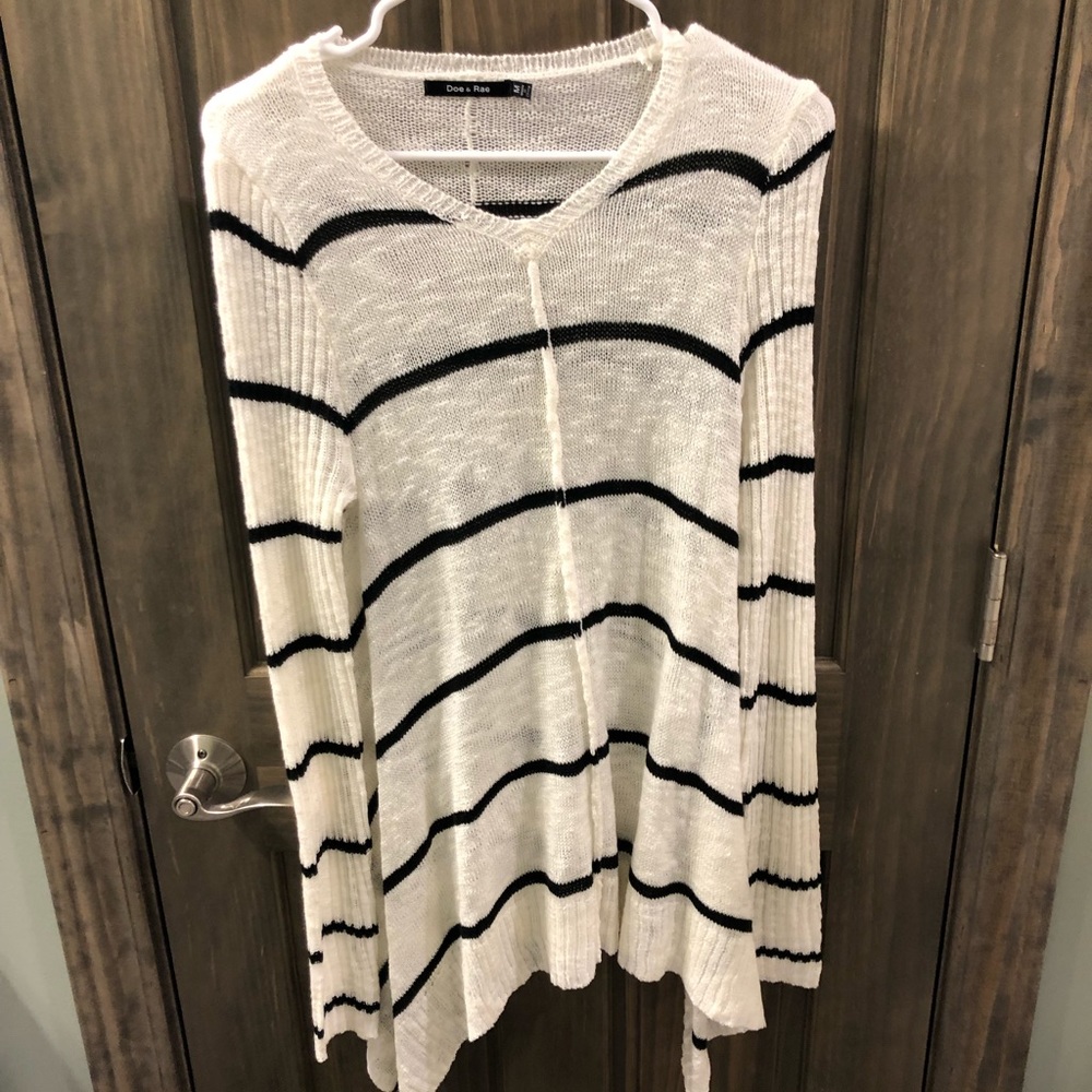 Black and white striped sweater